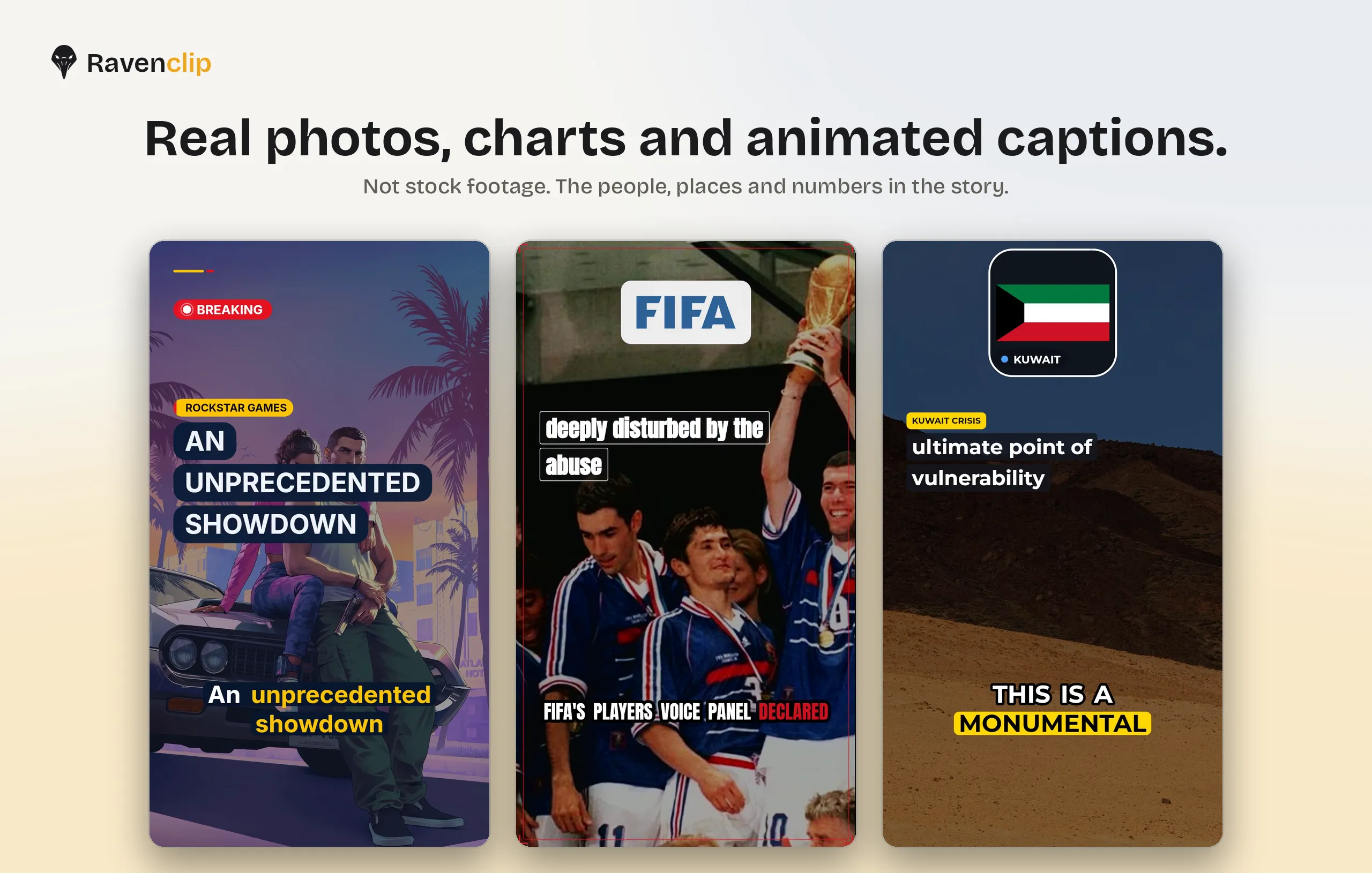 Combine story images, data graphics, and captions
